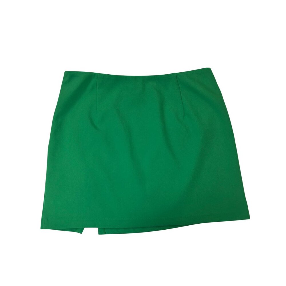 NWT Lucy Paris Womens Green Mini Skirte Zipper Closure Fully Lined sz Large - Picture 2 of 9